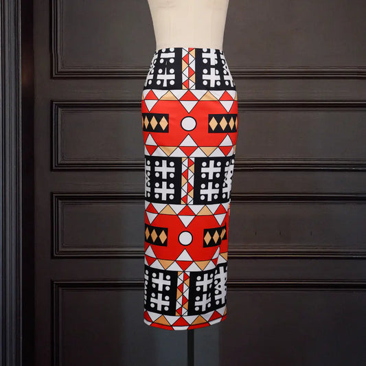 Geometric Print Skirt